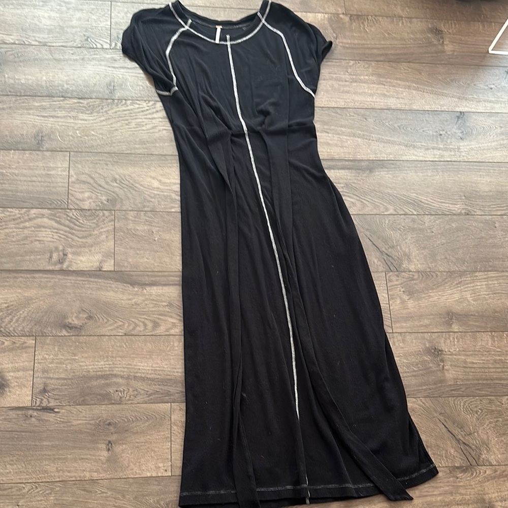 Free People Black and White Sheath Maxi Dress